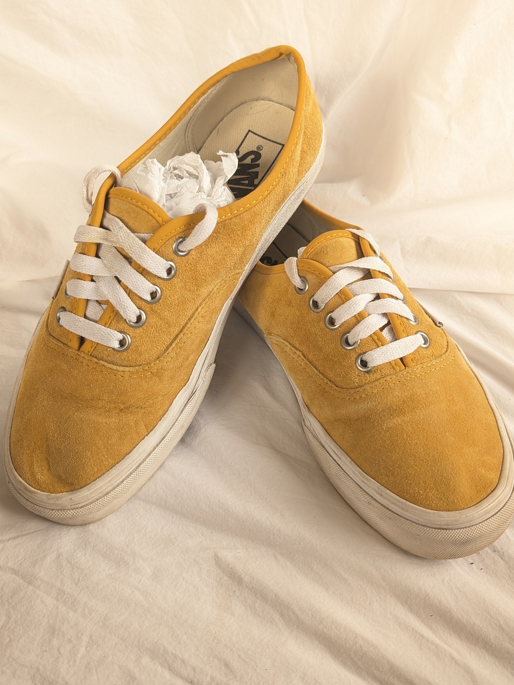 Vans Suede Low-Top Sneakers in Mustard Yellow